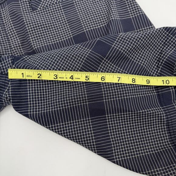 Lululemon Shorts Mens 34 Navy Blue Plaid Dress Golf Chino Lightweight Athletic - Picture 5 of 7